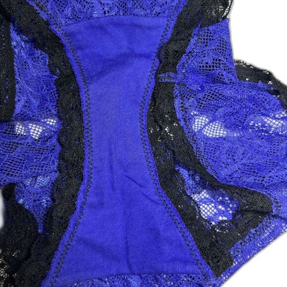 Torrid Hipsters Clematis Pantie Wm's Plus Sz 2 Blu/Blk Nylon/Spandex Lace Fabric - Picture 4 of 10